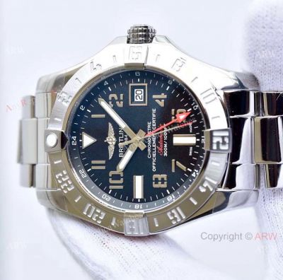AAA Grade Breitling Avenger II GMT SS Black Dial Watch Swiss 2836